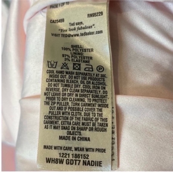 {SOLD} TED BAKER LONDON Nadiie Lace Dress Peplum Pink Sleeveless Women’s Size 1 - Picture 9 of 11